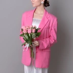 Букет из роз розовый миниатюра 2