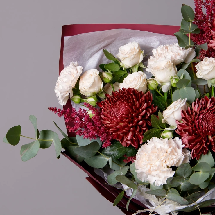 Букет Бархатная осень M белый фото 2