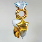 Букет из фольгированных шаров золотой миниатюра 1